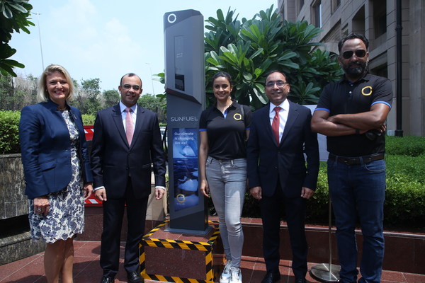 The inauguration of the first EV charger at Radisson Blu Plaza Delhi Airport with Radisson Hotel Group and SunFuel Electric