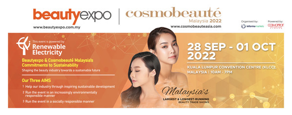 We are thrilled to invite you Malaysia’s largest and longest-running beauty trade shows, beautyexpo & Cosmobeauté Malaysia 2022, which will be held from 28 September to 1 October 2022 at Kuala Lumpur Convention Centre (KLCC). Visitor Pre-Registration for is Open, Free Admission Here: https://bit.ly/becbm2022reg. For more info, visit www.beautyexpo.com.my or www.cosmobeauteasia.com/malaysia