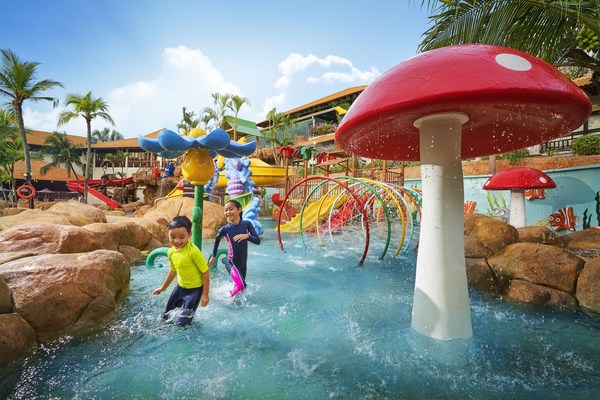 A complete family staycation with fun in the sun at the resort's kids splash pool and mini water playground