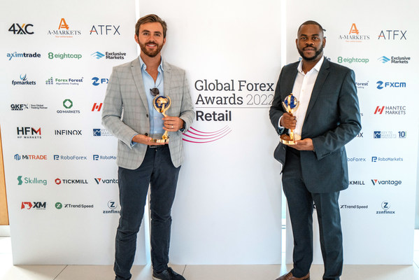 Stephen Solares and Raymond Okafor, Business Associates for Vantage, at the Global Forex Awards Ceremony, Limassol, Cyprus, on 22 September 2022
