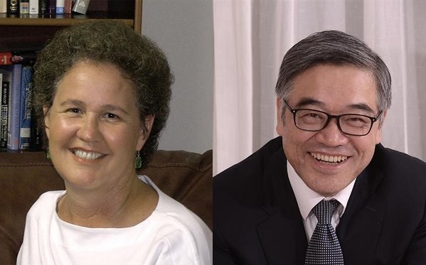 2022年Yidan Prize for Education Research受賞Linda Darling-Hammond博士（左）と2022年Yidan Prize for Education Development受賞のYongxin Zhu教授（右）