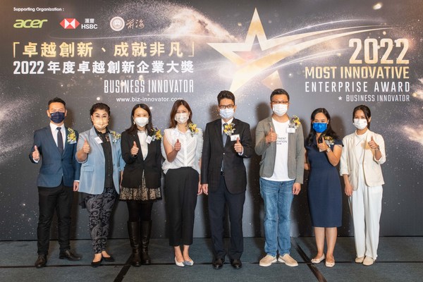 (From left to right) Mr. Jingo Chan (Marketing Director of Business Innovator), Ms. Angela Chan, Chairman of Federation of Beauty Industry (HK), Ms. Yvonne Wong, General Manager of the Qianhai International Liaison Services Ltd, Ms. Irene Lam, Country Manager of Acer, Mr. Joseph Chan (Under Secretary for Financial Services and the Treasury of Financial Services and the Treasury Bureau of HKSAR, Mr. Ivan Shum (Chairman of the Angel Investment Foundation), Ms. Sandy Lam, Director of Hong Kong Sustainability Strategic Advisory Limited, Ms. Melody Tong, Vice President of Strategy and Innovation Business Banking of The Hongkong and Shanghai Banking Corporation Limited.