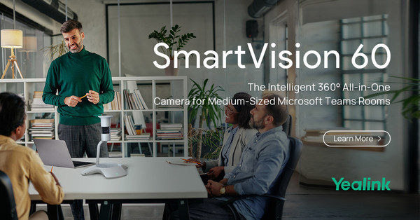 Yealink launches its brand-new intelligent 360-degree all-in-one camera, SmartVision 60, to a global audience at Microsoft Ignite