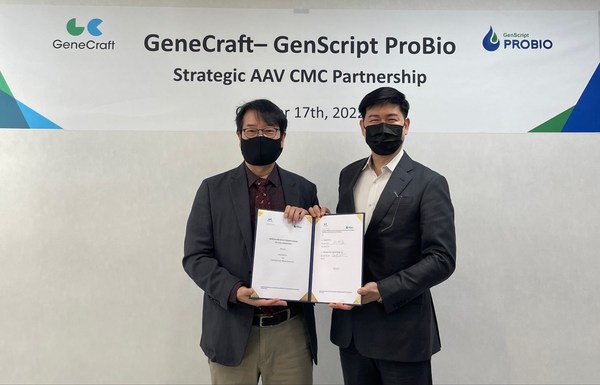 GenScript ProBio Signs MOU to Form Strategic Partnership with GeneCraft To Development and Production of New AAV gene therapies