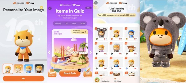 Mooers can obtain items from the Quiz Map, creating a unique profile image.