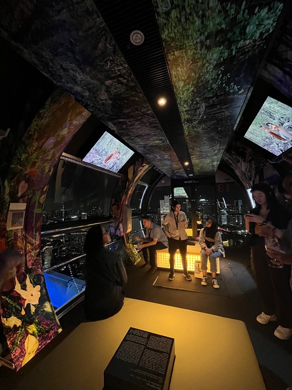 Ranu Mukherjee's Ensemble for Non-Linear Time (2022) at the Singapore Flyer (part of AWKNDAFFR's Islandwide Coverage). Image courtesy of Singapore Art Museum.