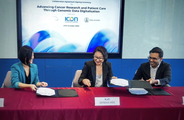 From left to right: Ying Ying Yeoh, General Manager of Roche Singapore; Serena Wee, CEO of Icon ASEAN and Hong Kong; Dr Huren Sivaraj, CEO and Co-Founder of Oncoshot. (Photography by Azfian Bin Anuar; editing by Mel Marc Cornelio)