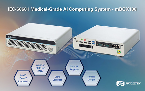 Axiomtek launches the newest medical grade artificial intelligence computing system - mBOX100