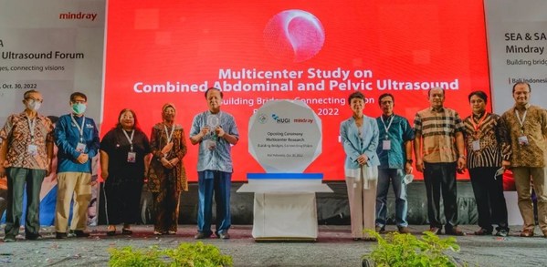 Prof. Dr. Budi Iman Santoso, Ms. Dora Dong, and guests joined hands in the opening ceremony