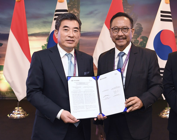 (From left) Jaiwon Shin, President and Head of Hyundai Motor Group's Advanced Air Mobility Division; Bambang Susantono, Head of the Nusantara Capital City Authority;
