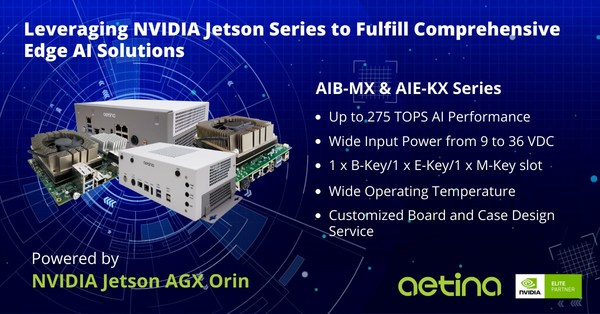Aetinaが次世代NVIDIA Jetson AGX Orinを搭載した新しいAI推論システムとプラットフォームを発表