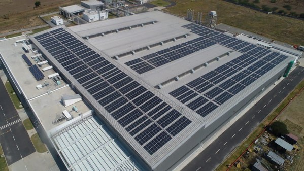 当社によって屋根置き太陽光発電設備が導入されたインドのヤンマー工場敷地