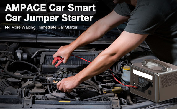 Ampace P600 with a Jumper Cable Can Effectively Start a Car