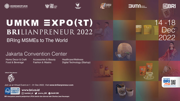持続可能なインドネシアへ向けて、UMKM EXPO(RT) BRILIANPRENEUR 2022が厳選された中小企業500社を紹介