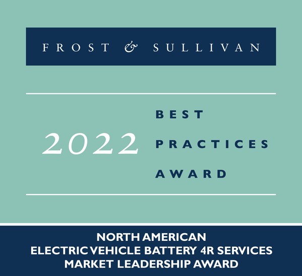 Spiers New Technologies Recognized by Frost & Sullivan for Its Market Leadership in the Electric Vehicle Battery 4R Services Industry
