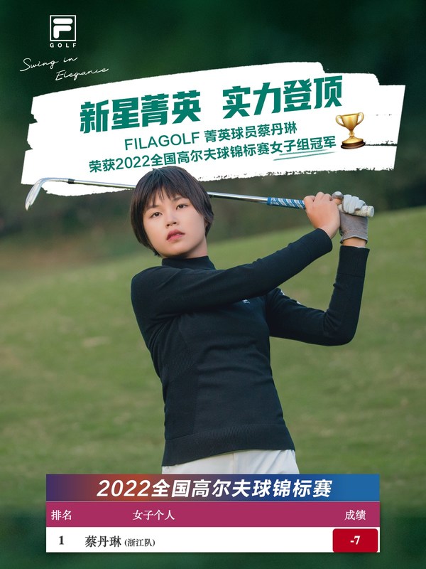 FILAGOLF(斐乐高尔夫)新星菁英团成员——蔡丹琳，FILA高尔夫助力中国高球发展