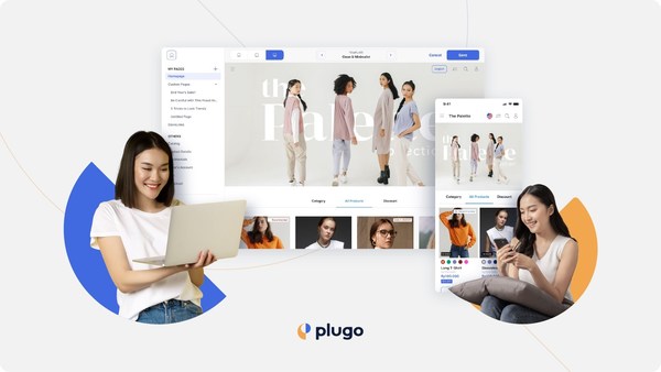 Fitur desain Plugo yang intuitif membantu users meluncurkan online store website mereka dalam hitungan menit, tanpa perlu memiliki kemampuan teknis.
