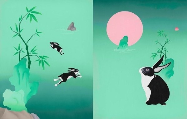 视觉艺术家林子楠为本次兔年生肖系列产品设计“动静水兔”作品