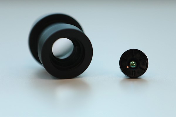 LG Innotek's newly developed high-performance hybrid lens for use in the Driver Control System (right) and Advanced Driver Assistance System (left).