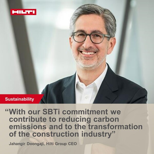 Hilti Group commits to SBTI and invests triple-digit million to drive sustainability End-to-End
