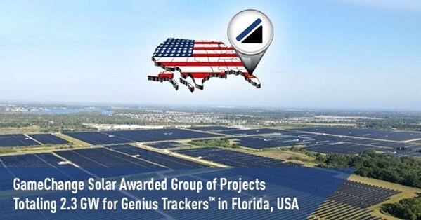 GameChange Solar đã giành được một nhóm dự án có tổng công suất 2,3 GW cho Genius Trackers™ ở Florida, Hoa Kỳ