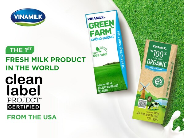 Vinamilk Green Farm and Vinamilk Organic have been awarded the prestigious Clean Label Project (CLP) certification from the U.S.