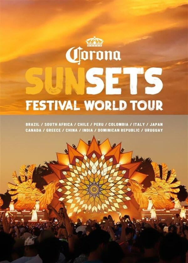 Corona launches Corona Sunsets Festival World Tour, kicking off in South Africa on April 1st, 2023 followed by more than a dozen locations immersed in nature around the globe.