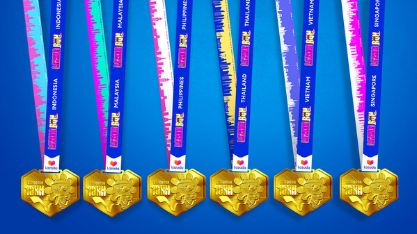 Lazada Run medals feature the different city skylines of each country.