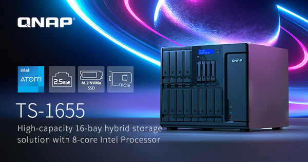 QNAP Delivers the TS-1655 High-Capacity 2.5GbE Hybrid Storage with 8-Core Intel Processor, Ideal for Business Backup and Virtualization
