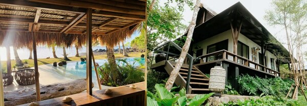 左：菲律宾马罗巴度假小屋；右：菲律宾卡拉巴松乡野民居