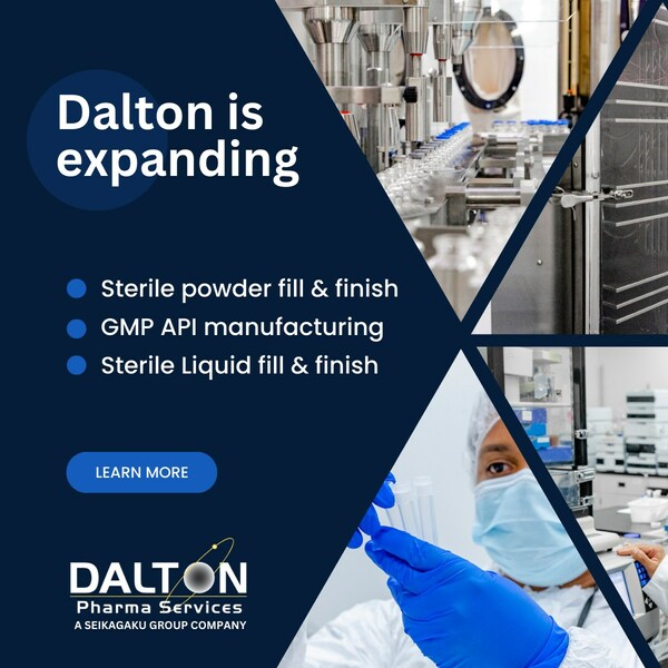 Dalton Announces Major Expansion in Commercial Sterile Manufacturing Capacity