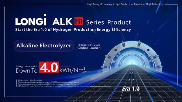 4.0kwh/Nm³ - LONGi Hydrogen launches new generation of electrolyzed water hydrogen production equipment ALK Hi1