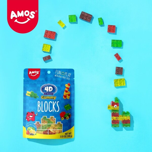 Amos Sweets Releases 4D Gummy Blocks in Brand-New Design for More Yummy Fun