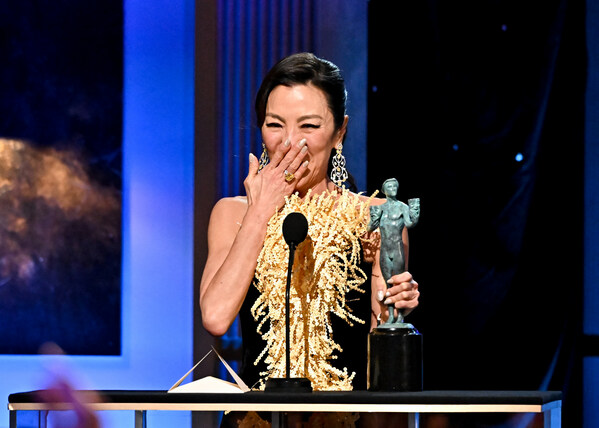 Michelle Yeoh at the 29th Annual Screen Actors Guild Awards held at the Fairmont Century Plaza on February 26, 2023 in Los Angeles, California. (Photo by Michael Buckner/Variety via Getty Images)