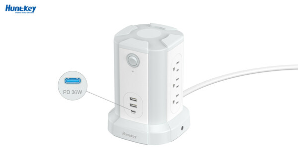 Always Provide High Power Output, Huntkey will Launch a New Tower Power Strip in the US