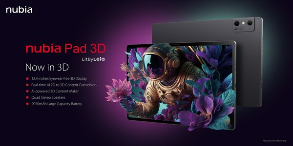 ZTE Nubia初の3D・AIタブレット：メガネなしで没入型3D体験やコンテンツ制作を実現