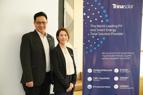 Trina Solar_ Yabes Supit (pengurus jualan Indonesia) dan Elva Wang (ketua Asia Tenggara)