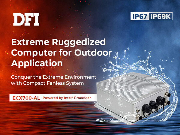 DFIが耐久性に優れたIP69K定格の防水産業用コンピューターECX700-ALを発売