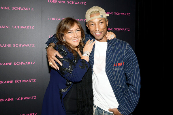 Pharrell Williams with world-renowned American jeweller Lorraine Schwartz