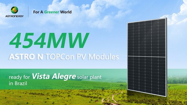 正泰新能为巴西大型电站项目供应454MW TOPCon光伏组件
