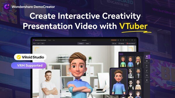 Wondershare DemoCreator 6.6 Allows Users to Import VRM Models as Virtual Avatars in Video Presentations.