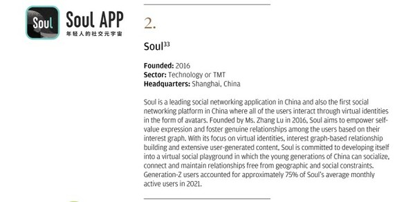 Soul App Founder Zhang Lu comes second in J.P. Morgan's Top 100 Women-Powered, High-Growth Businesses in Asia Pacific