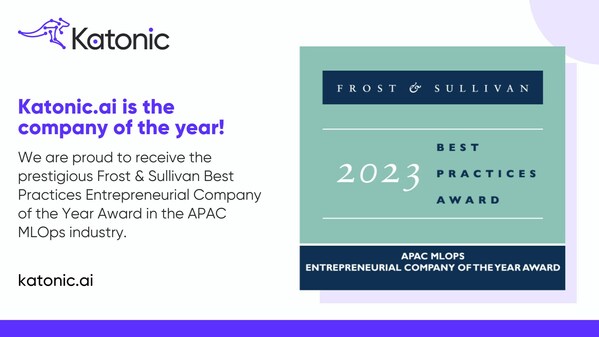 Katonic.ai receives the prestigious Frost & Sullivan Best Practices Entrepreneurial Company of the Year Award in the APAC MLOps industry