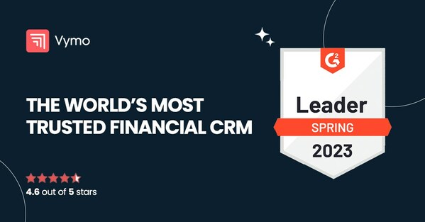 Vymo is recognized as the world's top financial CRM by salespeople