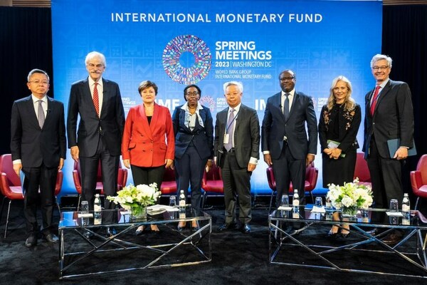 File photo of IMF: Kristalina Georgieva, Managing Director of the IMF (3rd from left) together with the panelists at the conference discussing 