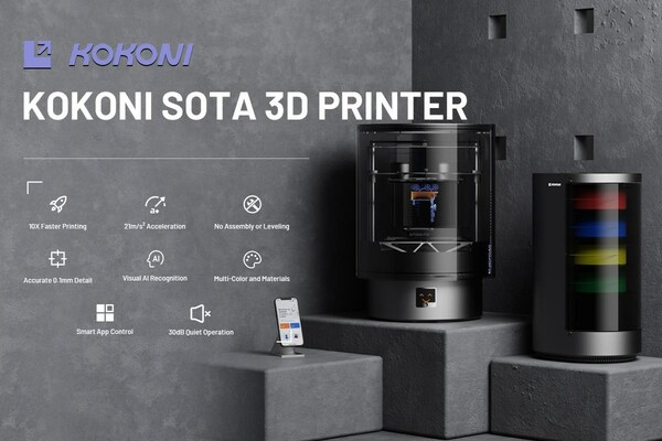 KOKONI Launches SOTA Series 3D Printer - Revolutionary Upside-down Design with AI-powered Modeling