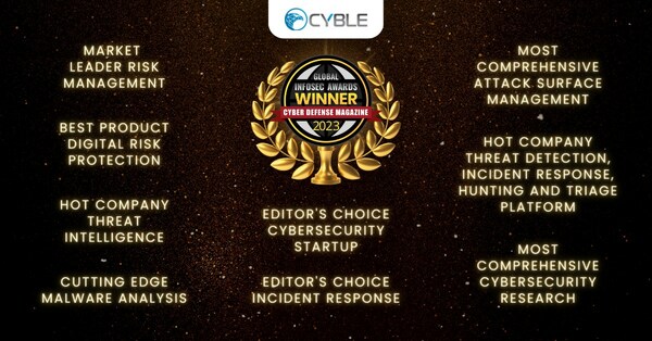 Cyble Triumphs Yet Again With 9 Category Wins at the Global InfoSec Awards 2023, Including Editor's Choice for Cybersecurity Startup