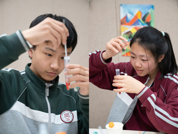 学生们亲身体验“水果密室逃脱之旅”DNA提取实验