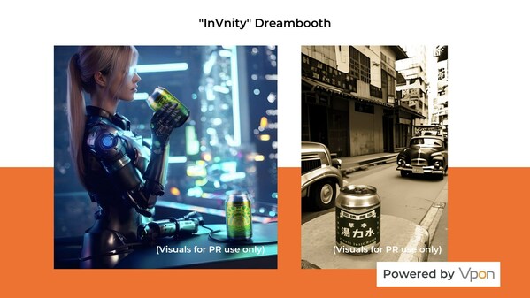”InVnity”的Dreambooth功能，讓產品能夠出現於古今中外任何場景，帶來無限可能。