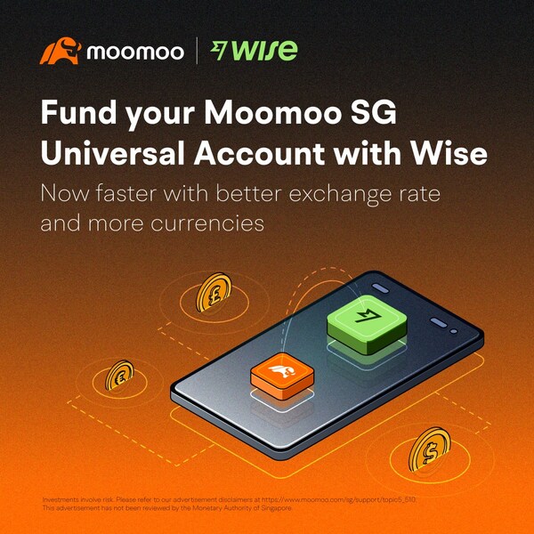 Moomoo Singapore users can now choose to deposit through Wise, which enables them to convert their local currency to Singapore Dollars at the real mid-market exchange rate, free from hidden fees and mark-ups.
